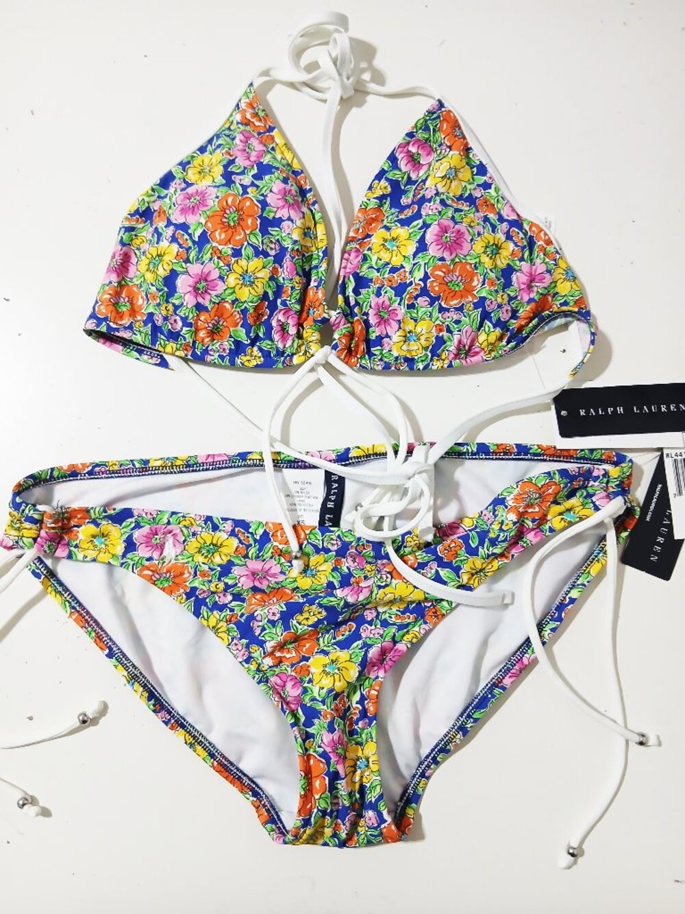 NWT $110 Ralph Lauren Floral String Bikini Set Swimwear SIZE XS
